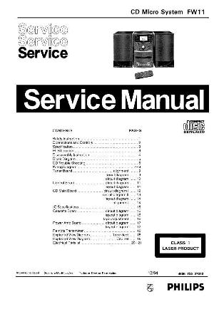 Сервисная инструкция Philips FW-11 ― Manual-Shop.ru