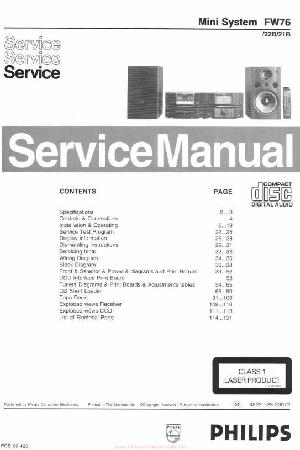 Сервисная инструкция Philips FW-76 ― Manual-Shop.ru