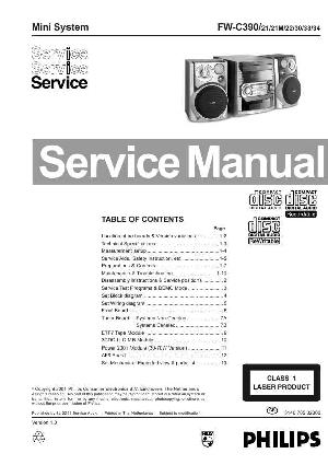 Сервисная инструкция Philips FW-C390 ― Manual-Shop.ru