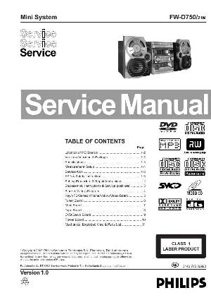 Сервисная инструкция Philips FW-D750 ― Manual-Shop.ru