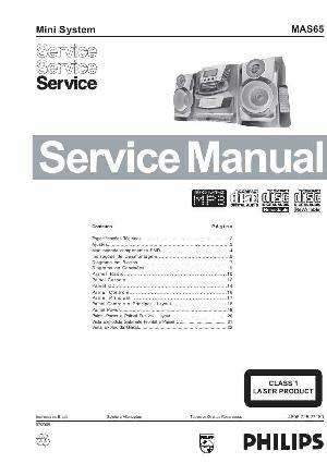 Сервисная инструкция Philips MAS-65 ― Manual-Shop.ru
