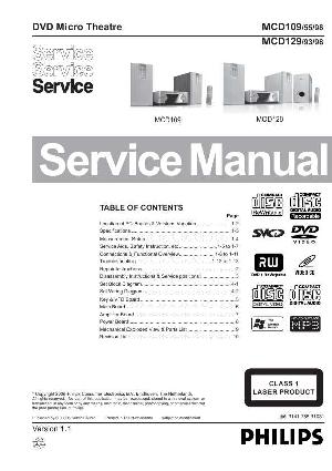 Сервисная инструкция Philips MC-D109, MC-D129 ― Manual-Shop.ru