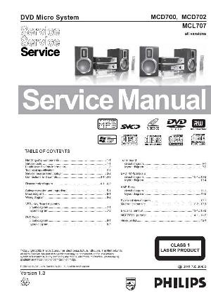 Сервисная инструкция Philips MC-D700, MC-D702, MC-L707 ― Manual-Shop.ru
