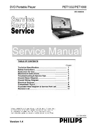 Сервисная инструкция Philips PET-1002, PET-1008 ― Manual-Shop.ru