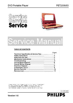 Сервисная инструкция Philips PET-2008 ― Manual-Shop.ru