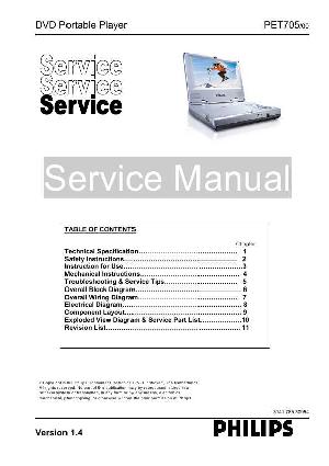 Сервисная инструкция Philips PET-705 ― Manual-Shop.ru