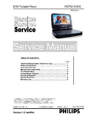 Сервисная инструкция Philips PET-721C ― Manual-Shop.ru