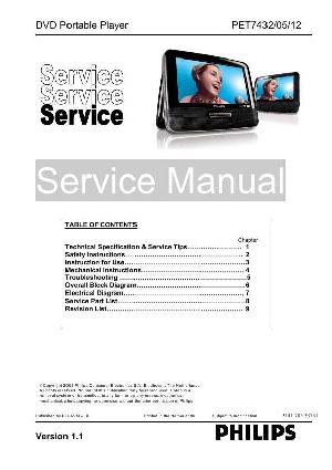 Сервисная инструкция Philips PET-7432 ― Manual-Shop.ru