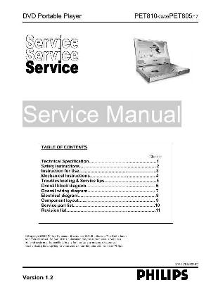 Service manual Philips PET-805, PET-810 ― Manual-Shop.ru