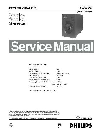 Сервисная инструкция Philips SW-965 ― Manual-Shop.ru