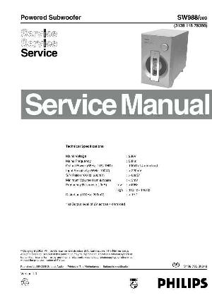 Сервисная инструкция Philips SW-988 ― Manual-Shop.ru