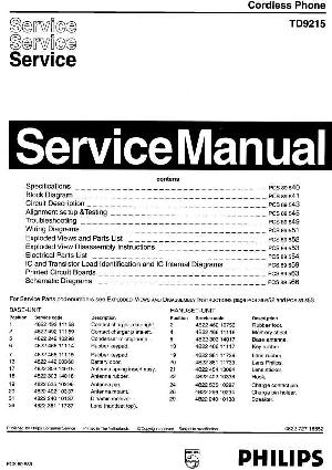 Сервисная инструкция Philips TD-9215 ― Manual-Shop.ru