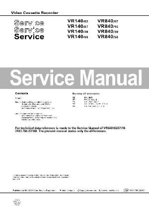 Сервисная инструкция Philips VR-140, VR-840 ― Manual-Shop.ru