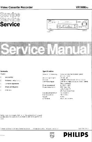 Сервисная инструкция Philips VR-1600 ― Manual-Shop.ru