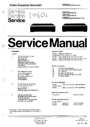 Сервисная инструкция Philips VR-502, VR-702, VR-703, 7SB02  ― Manual-Shop.ru