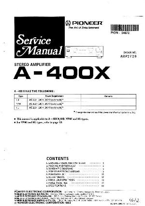 Сервисная инструкция Pioneer A-400X ― Manual-Shop.ru