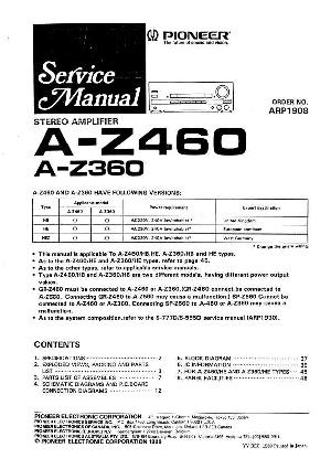 Сервисная инструкция Pioneer A-Z360, A-Z460 ― Manual-Shop.ru