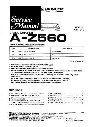 Service manual Pioneer A-Z560 ― Manual-Shop.ru