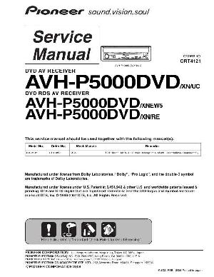 Service manual Pioneer AVH-P5000DVD ― Manual-Shop.ru
