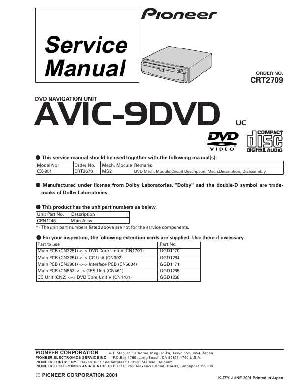 Сервисная инструкция Pioneer AVIC-9DVD ― Manual-Shop.ru