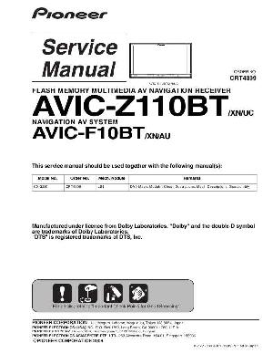 Сервисная инструкция Pioneer AVIC-F10BT, AVIC-Z110BT  ― Manual-Shop.ru