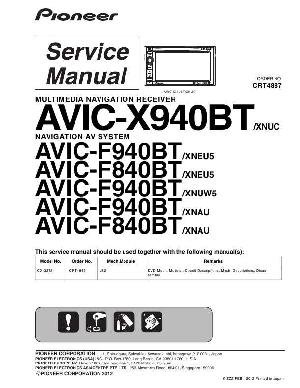 Сервисная инструкция Pioneer AVIC-F840BT, AVIC-F940BT, AVIC-X940BT ― Manual-Shop.ru
