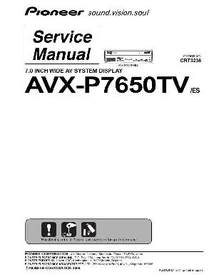Сервисная инструкция Pioneer AVX-P7650TV ― Manual-Shop.ru