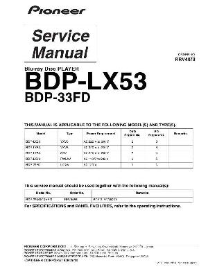 Сервисная инструкция Pioneer BDP-33FD ― Manual-Shop.ru