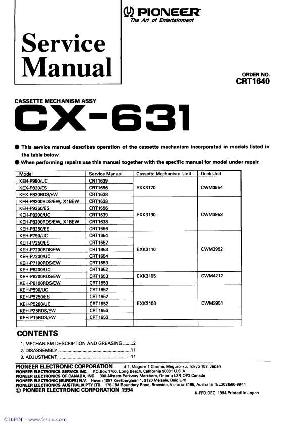 Сервисная инструкция Pioneer CX-631 ― Manual-Shop.ru