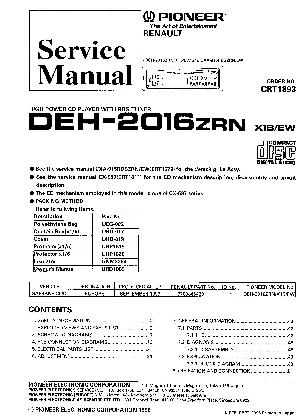Сервисная инструкция Pioneer DEH-2016 ― Manual-Shop.ru