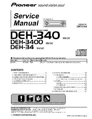 Сервисная инструкция Pioneer DEH-34, DEH-340, DEH-3400 ― Manual-Shop.ru