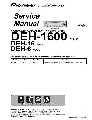 Service manual Pioneer DEH-6, DEH-16, DEH-1600 ― Manual-Shop.ru