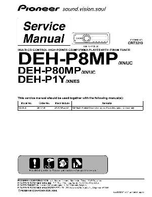 Сервисная инструкция Pioneer DEH-P1Y, DEH-P8MP, DEH-P80MP ― Manual-Shop.ru