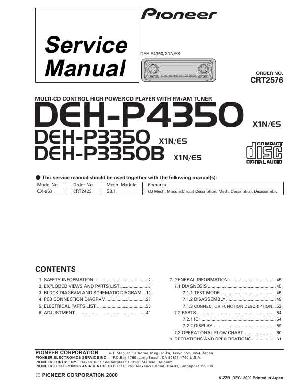 Сервисная инструкция Pioneer DEH-P3350, DEH-P4350 ― Manual-Shop.ru