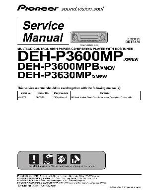 Service manual Pioneer DEH-P3600MP, DEH-P3630MP ― Manual-Shop.ru