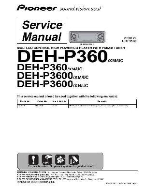 Сервисная инструкция Pioneer DEH-P360, DEH-P3600 ― Manual-Shop.ru