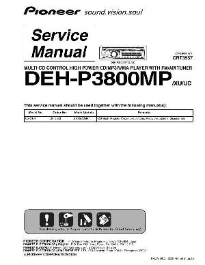 Сервисная инструкция Pioneer DEH-P3800MP ― Manual-Shop.ru