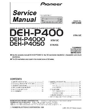 Сервисная инструкция Pioneer DEH-P400, DEH-P4000, DEH-P4050 ― Manual-Shop.ru