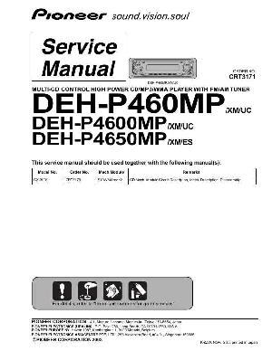 Сервисная инструкция Pioneer DEH-P460MP, DEH-P4600MP, DEH-P4650MP ― Manual-Shop.ru