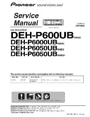Сервисная инструкция Pioneer DEH-P600UB, DEH-P6000UB, DEH-P6050UB ― Manual-Shop.ru