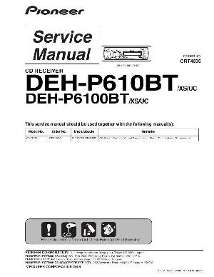 Сервисная инструкция Pioneer DEH-P610BT, DEH-P6100BT ― Manual-Shop.ru