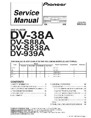 Сервисная инструкция Pioneer DV-38A, DV-939A, DV-S88A, DV-S838A  ― Manual-Shop.ru