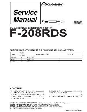 Сервисная инструкция Pioneer F-208RDS ― Manual-Shop.ru