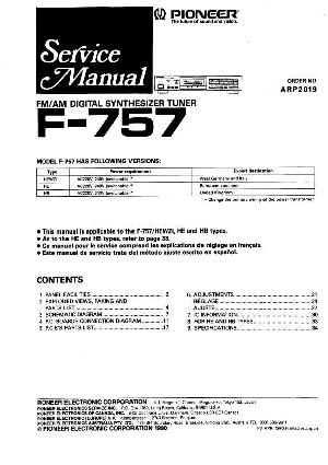 Сервисная инструкция Pioneer F-757 ― Manual-Shop.ru