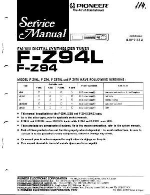Сервисная инструкция Pioneer F-Z94L ― Manual-Shop.ru