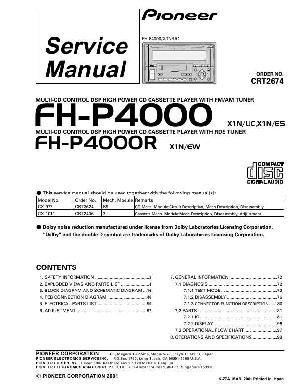 Сервисная инструкция Pioneer FH-P4000, FH-P4000R ― Manual-Shop.ru
