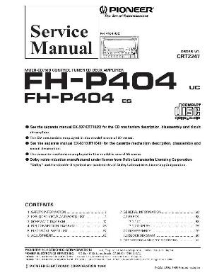 Сервисная инструкция Pioneer FH-P404 ― Manual-Shop.ru