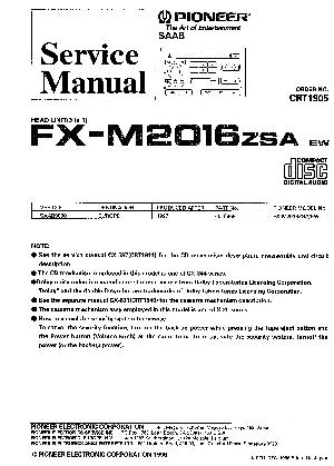 Сервисная инструкция Pioneer FX-M2016 ― Manual-Shop.ru