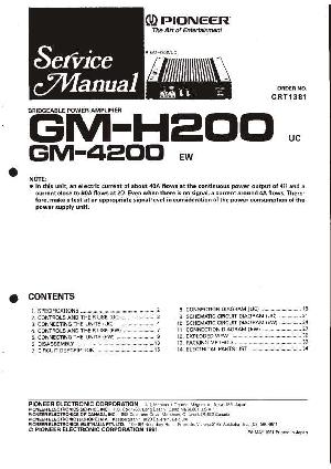 Сервисная инструкция Pioneer GM-4200, GM-H200 ― Manual-Shop.ru