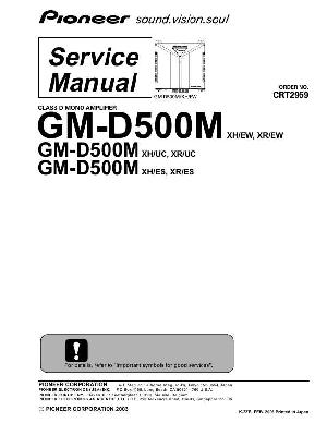 Сервисная инструкция Pioneer GM-D500M ― Manual-Shop.ru